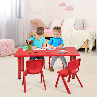Kids Plastic Rectangular Learn and Play Table-Blue - Red