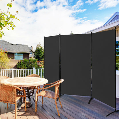 6 Feet 3 Panel Room Divider with Durable Hinges Steel Base