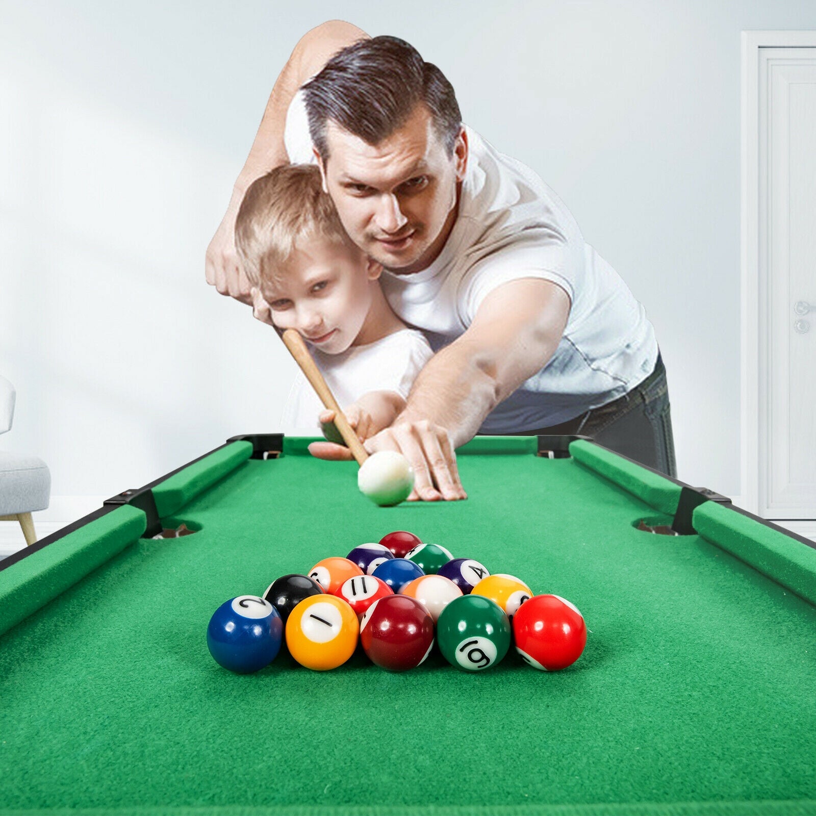 24‚Äù Mini Tabletop Pool Table Set Indoor Billiards Table with Accessories