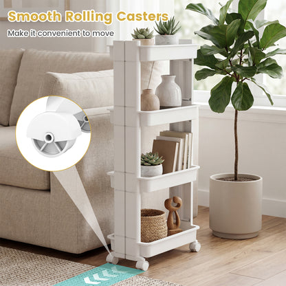 Rolling Utility Cart with Detachable Trays - 3/4 Tier