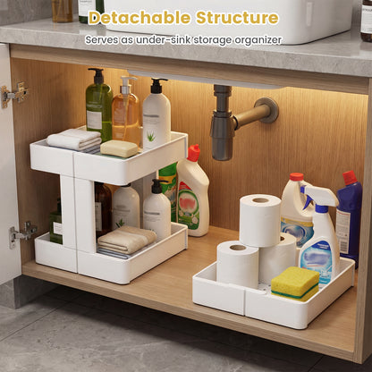 Rolling Utility Cart with Detachable Trays - 3/4 Tier