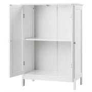 Bathroom Floor Storage Double Door Cupboard Cabinet-White