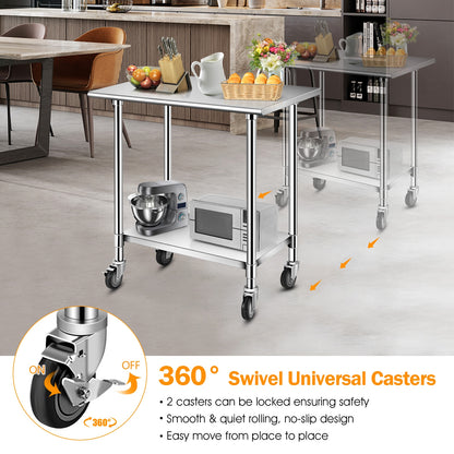 Stainless Steel Commercial Kitchen Prep and Work Table