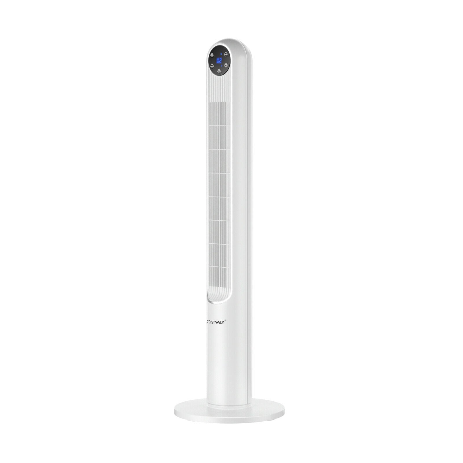42 Inch 80 Degree Tower Fan with Smart Display Panel and Remote Control-White - White