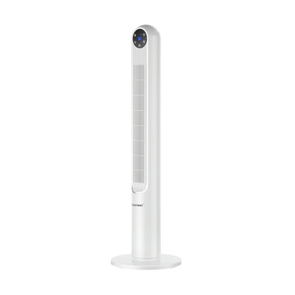 42 Inch 80 Degree Tower Fan with Smart Display Panel and Remote Control-White - White
