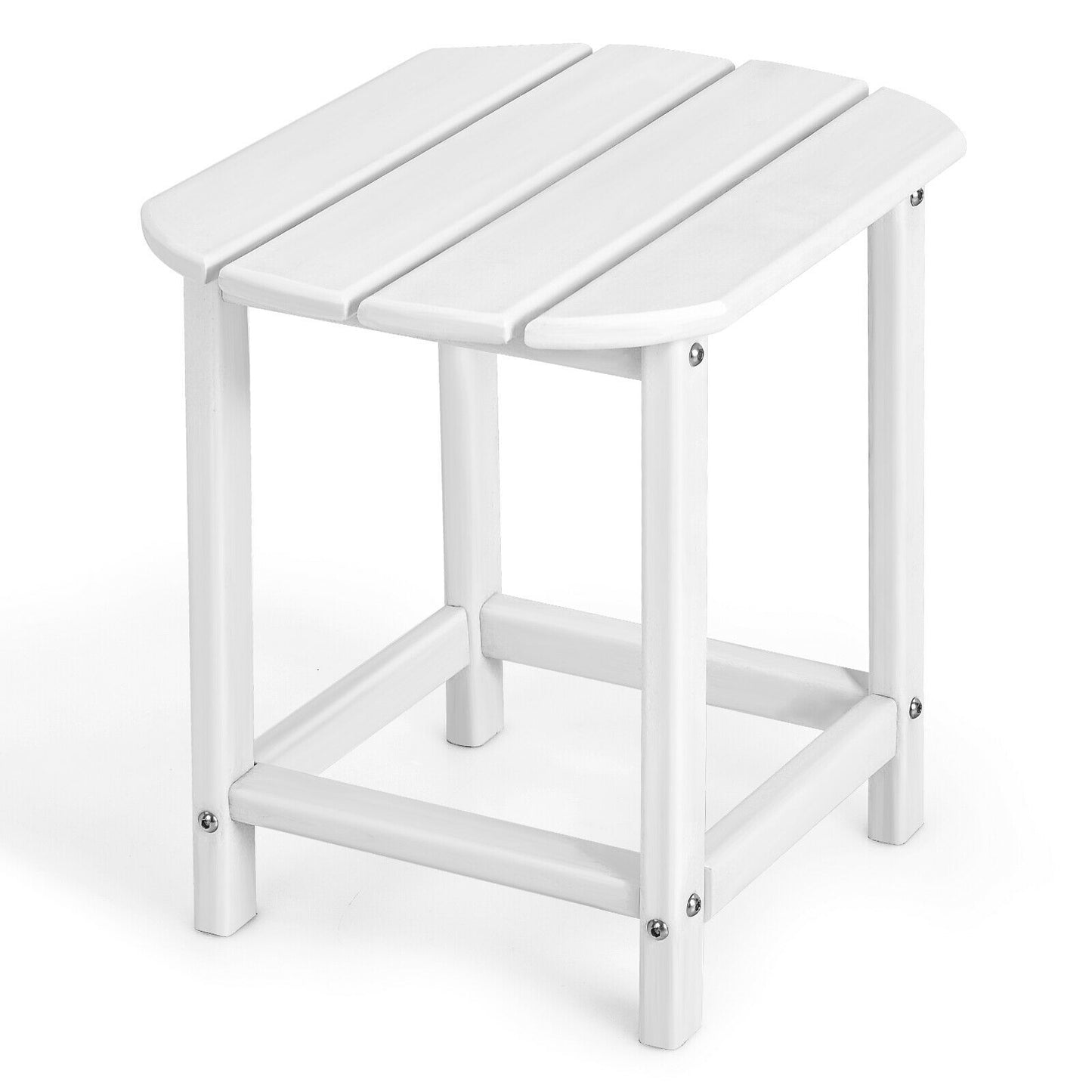 18 Inch Weather Resistant Side Table for Garden Yard Patio-Black - White