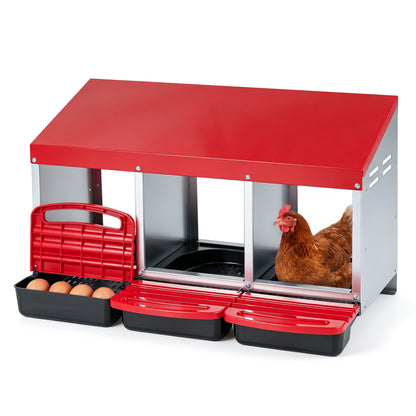 3-Compartment Roll Away Metal Chicken Nesting Box