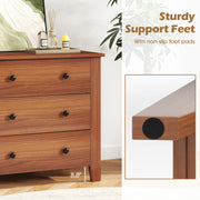 3 Drawer Dresser Chest of Drawers Bedside Table-Walnut