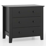 3 Drawer Dresser Chest of Drawers Bedside Table-Black Wood Grain