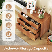 3 Drawer Dresser with Interlock System for Bedroom Living Room-Cherry