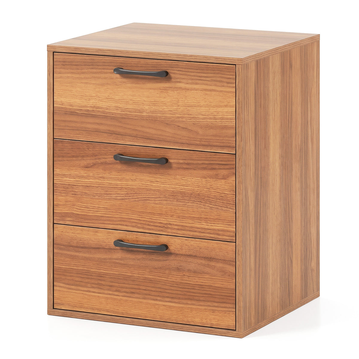 3-Drawer Nightstand with Wood Grain Finish