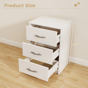 3 Drawer Nightstand with Storage for Living Room-White