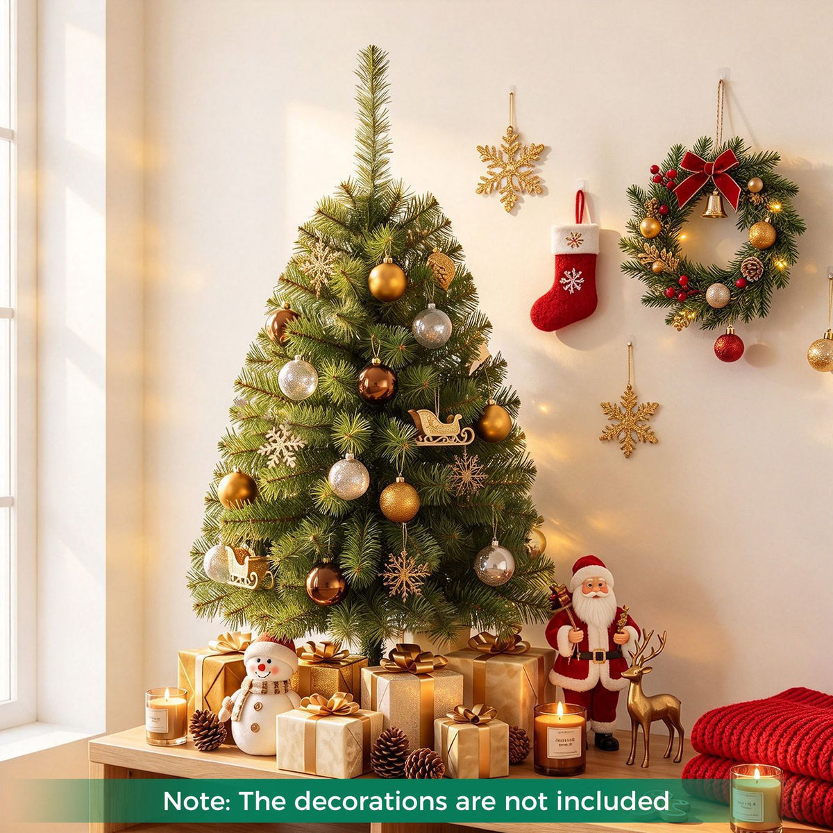 3 FT Mini Tabletop Christmas Tree with 113 Green PVC Branch Tips