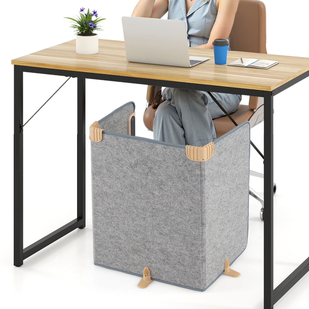Under Desk Space Heater with 3-Level Thermostat & Timer