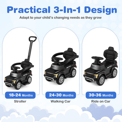 3-In-1 Licensed Ford Push Car for Toddlers