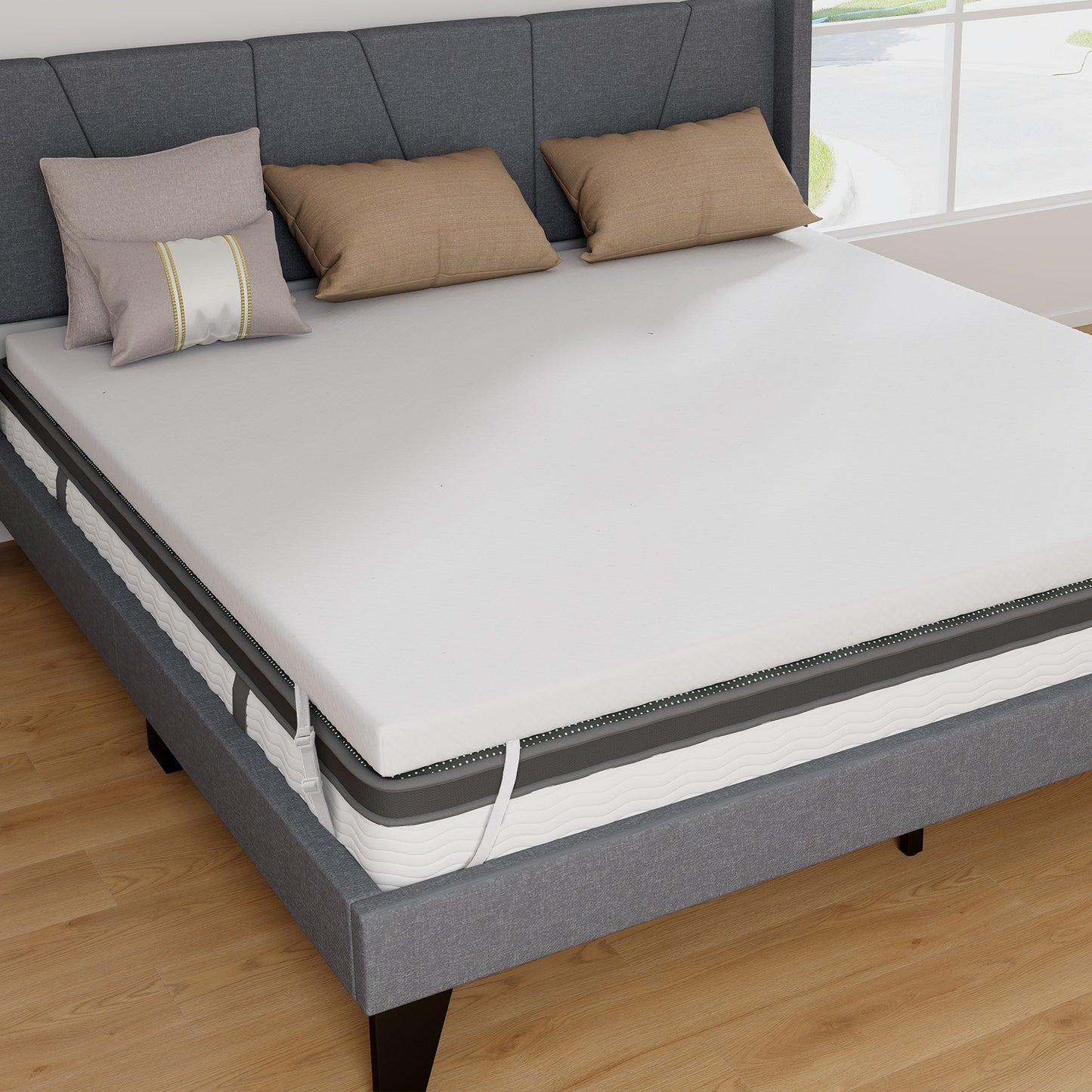 3 Inch Gel-Infused Memory Foam Mattress Topper with Removable Cover
