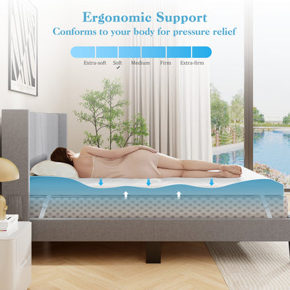 3 Inch Gel-Infused Memory Foam Mattress Topper with Removable Cover