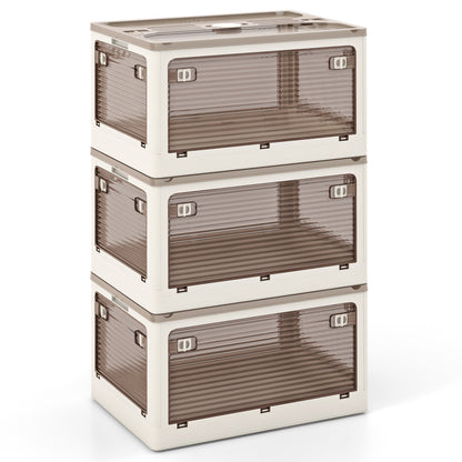 3-Pack Stackable Storage Bins with Lids with 5 Opening Ways-11.5 Gal - 11.5 Gal