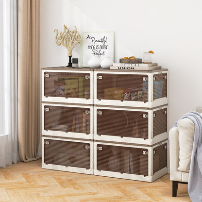 3-Pack Stackable Storage Bins with Lids with 5 Opening Ways