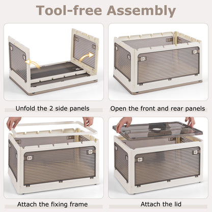 3-Pack Stackable Storage Bins with Lids with 5 Opening Ways