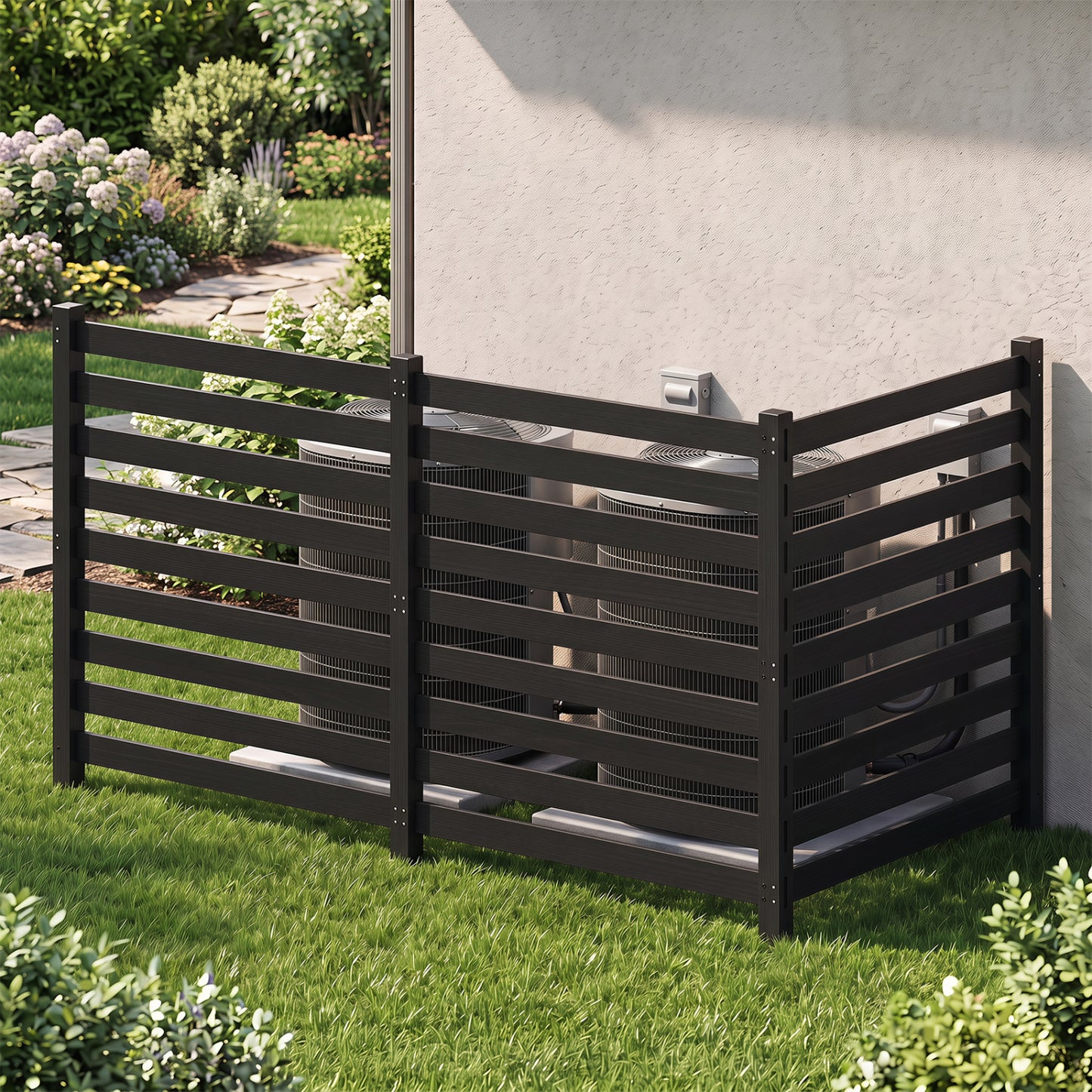 3-Panel Wooden Privacy Fence with Ground Stakes - 38.5" x 42"