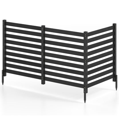 3-Panel Wooden Privacy Fence with Ground Stakes - 38.5" x 42"
