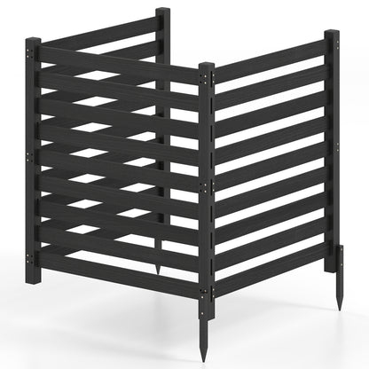 3-Panel Wooden Privacy Fence with Ground Stakes - 38.5" x 42"
