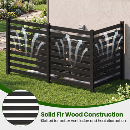 3-Panel Wooden Privacy Fence with Ground Stakes - 38.5" x 42"