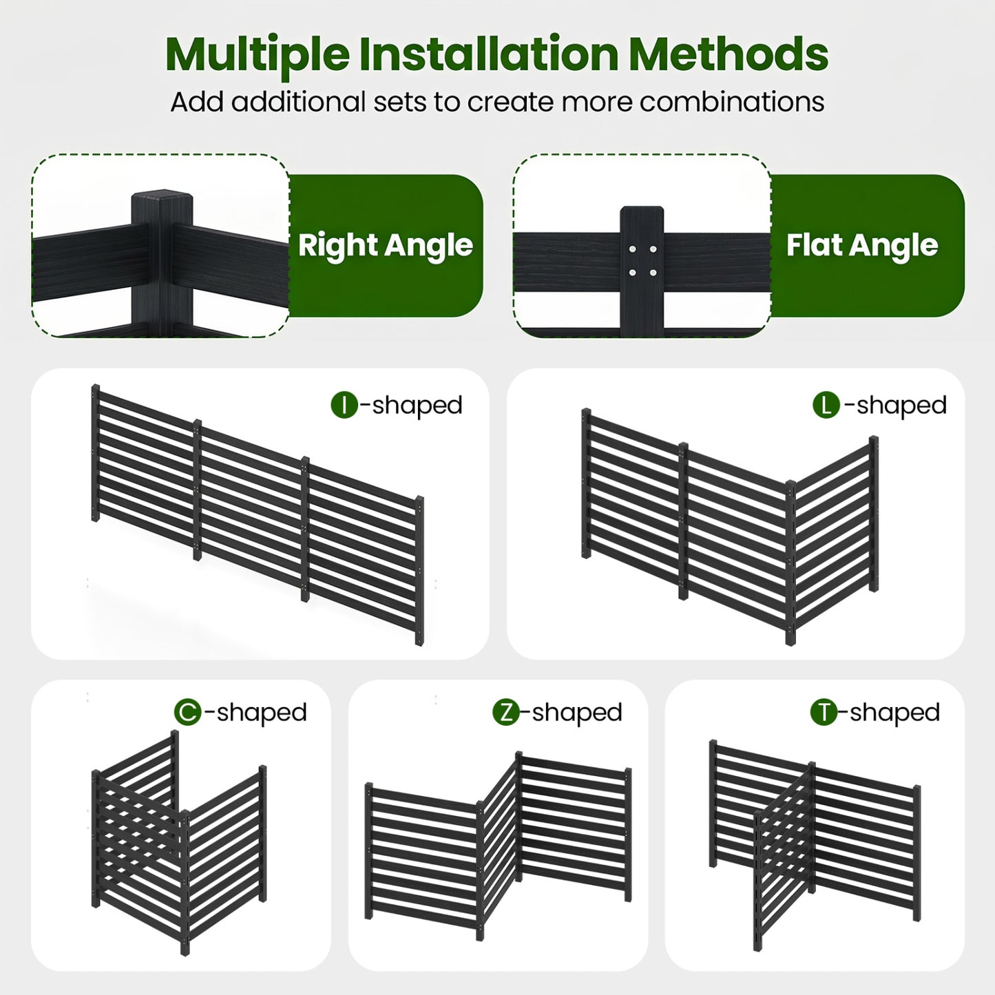3-Panel Wooden Privacy Fence with Ground Stakes - 38.5" x 42"