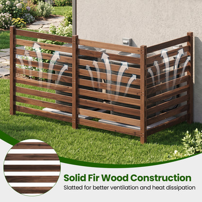 3-Panel Wooden Privacy Fence with Ground Stakes - 38.5" x 42"