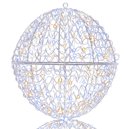 3 Pcs Lighted Christmas Balls Large Standing/Hanging Metal Sphere Lights with 435 LEDs
