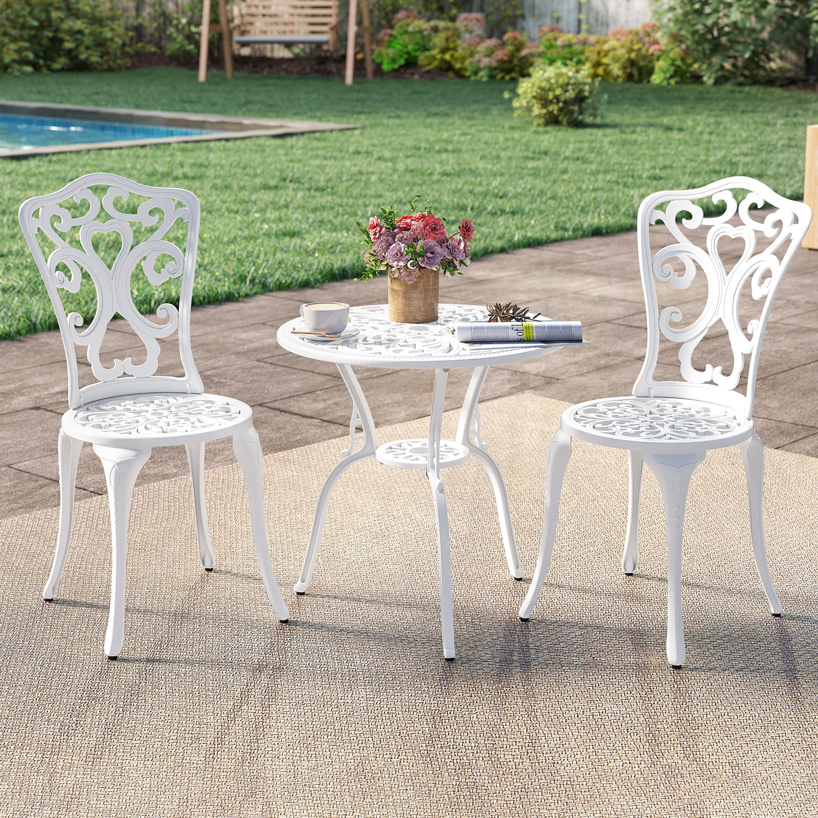 Tempered Glass Coffee Table Set of 3 with 1 Clear Coffee Table and 2 End Tables