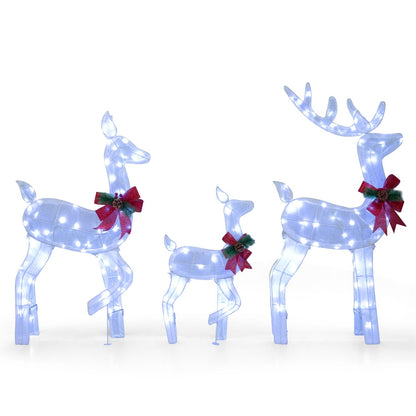 3-Piece Christmas Lighted Reindeer Family Set for Yard