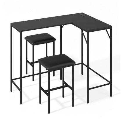3-Piece Convertible Dining Set with Built-In Charging Station