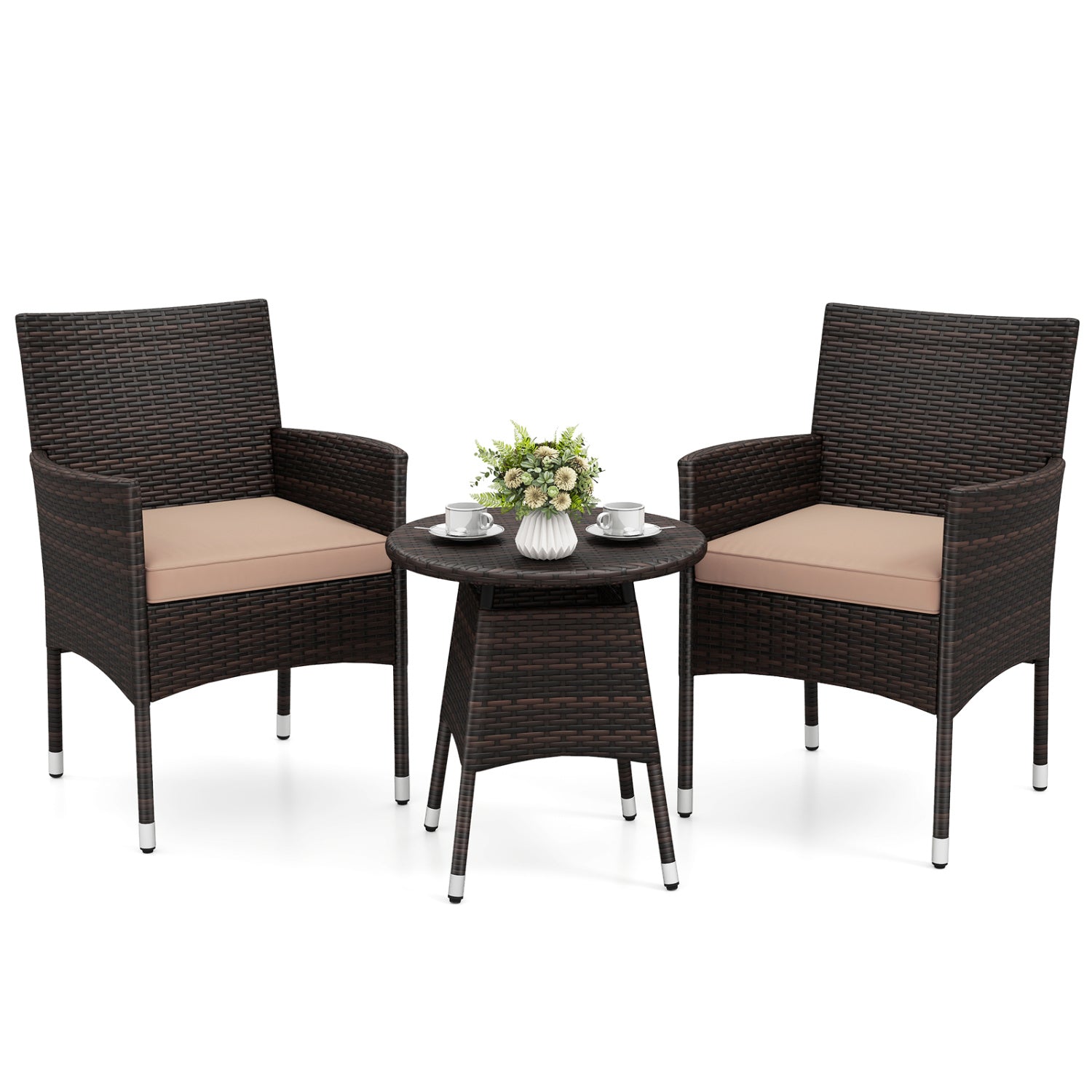 3 Piece Patio Furniture Set Outside Bistro Set for Porch
