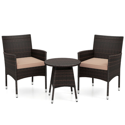 3 Piece Patio Furniture Set Outside Bistro Set for Porch