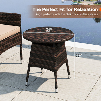 3 Piece Patio Furniture Set Outside Bistro Set for Porch