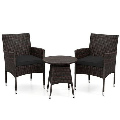 3 Piece Patio Furniture Set Outside Bistro Set for Porch