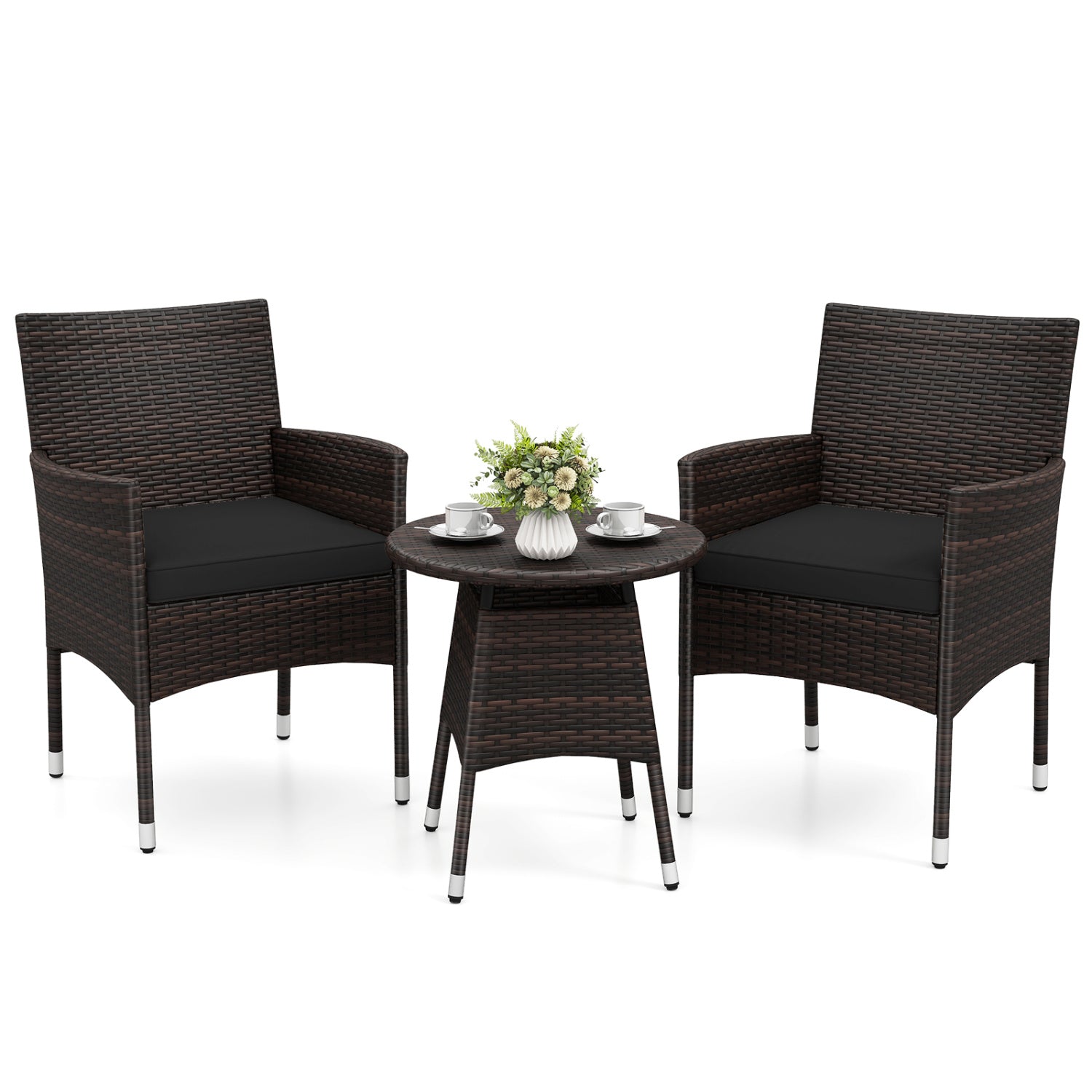 3 Piece Patio Furniture Set Outside Bistro Set for Porch