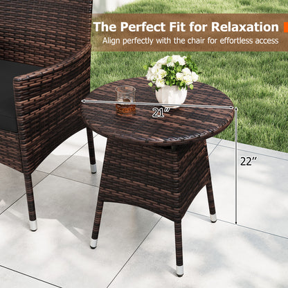 3 Piece Patio Furniture Set Outside Bistro Set for Porch