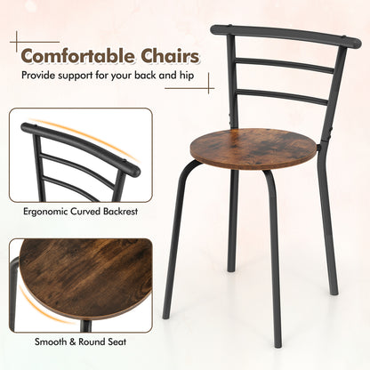 3-Piece Space-Saving Bistro Set for Kitchen and Apartment-Coffee