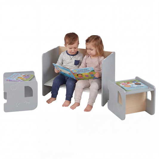 3 Pieces Kids Table and Chair Set with Space-saving Toddler Table and 2 Chairs