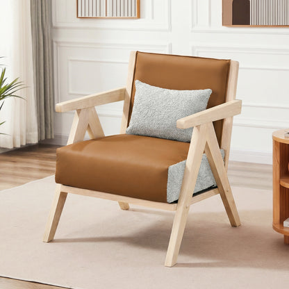 3 Pieces Living Room Furniture Set with Rubber Wood Frame