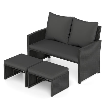 3-Piece Patio Conversation Set with Cushions