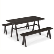 3 Pieces Outdoor Picnic Table and Benches Set for 6 People