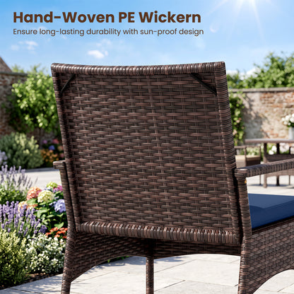 3-Piece Rocking Bistro Set with Cushions & Side Table