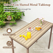 3 Pieces Patio Bar Table Set with Height Table and 2 Armless Chairs