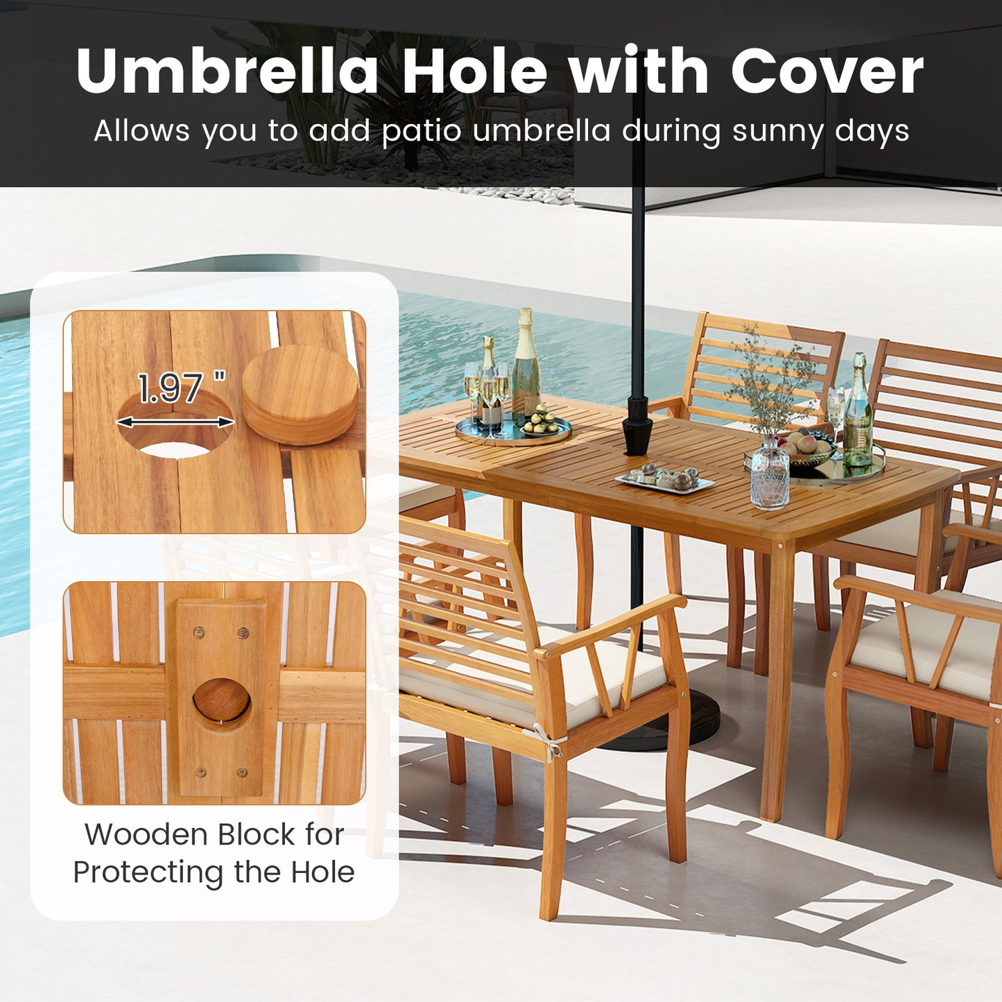3¬†Pieces¬†Patio¬†Dining¬†Set with¬†Acacia¬†Wood¬†Outdoor¬†Table¬†and¬†Benches
