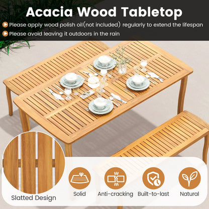 3¬†Pieces¬†Patio¬†Dining¬†Set with¬†Acacia¬†Wood¬†Outdoor¬†Table¬†and¬†Benches