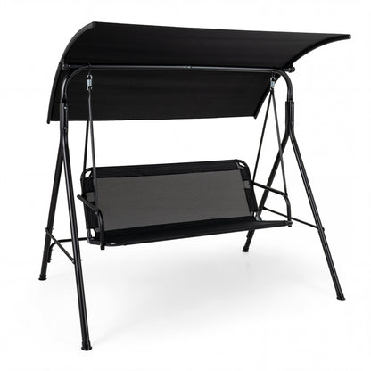 3-Seat Patio Swing Chair with Adjustable Canopy - 800 lbs